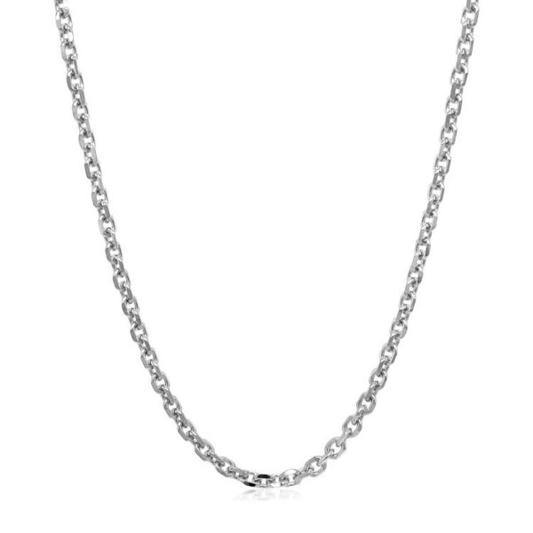 14k White Gold Diamond Cut Cable Link Chain (2.60 mm) - Image 3