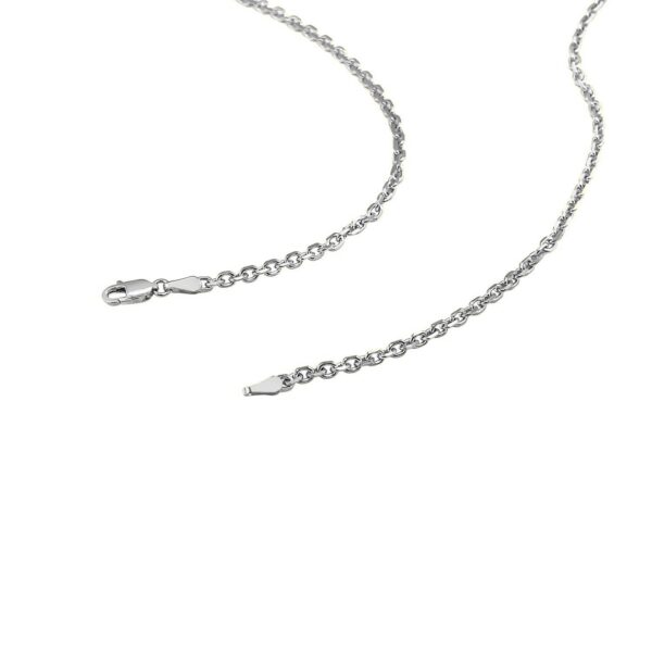 14k White Gold Diamond Cut Cable Link Chain (2.60 mm) - Image 5
