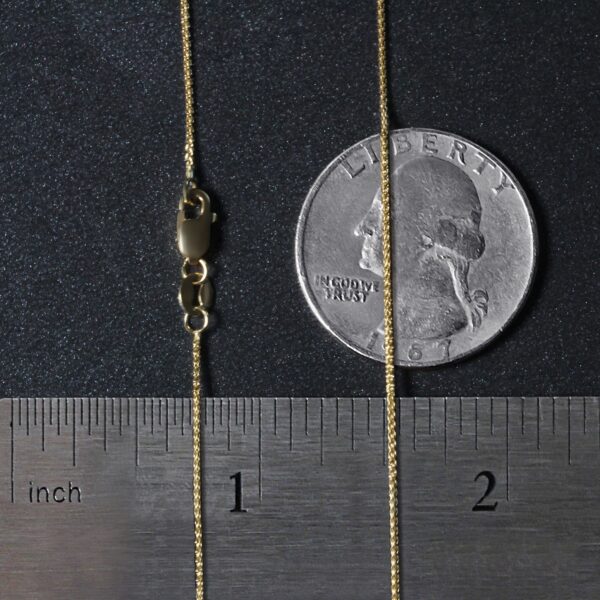 14k Yellow Gold Round Wheat Chain (0.80 mm) - Image 6