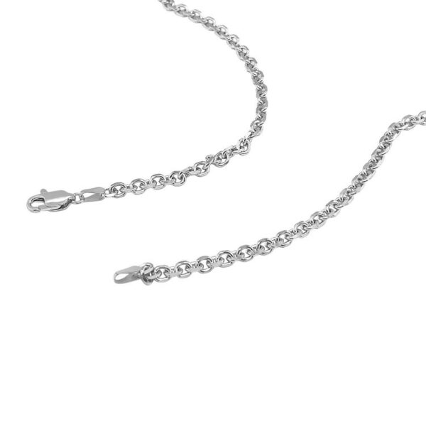 14k White Gold Diamond Cut Cable Link Chain (3.70 mm) - Image 4