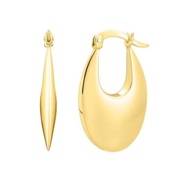 Creole Oval Hoop Earrings in 14K Yellow Gold - Image 2