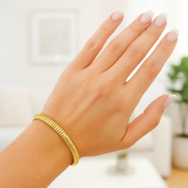 14K Yellow Gold Tubogas Bracelet (5.00 mm) - Image 4