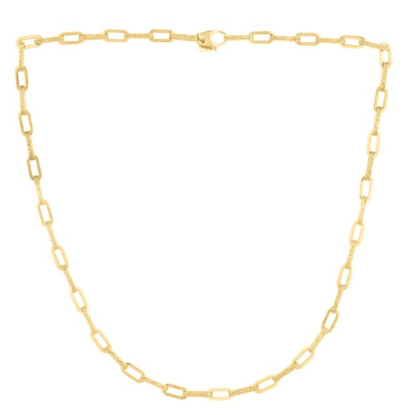 14k Yellow Gold Diamante Paperclip Chain Necklace (4.00 mm) - Image 2