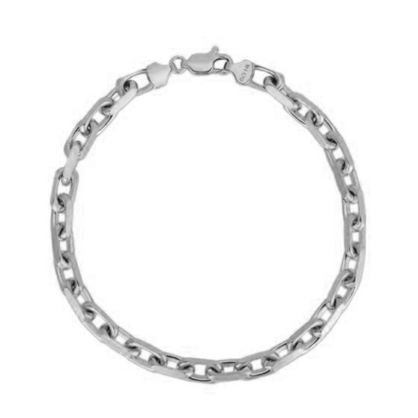 14k White Gold French Cable Chain Bracelet  (4.80 mm) - Image 2