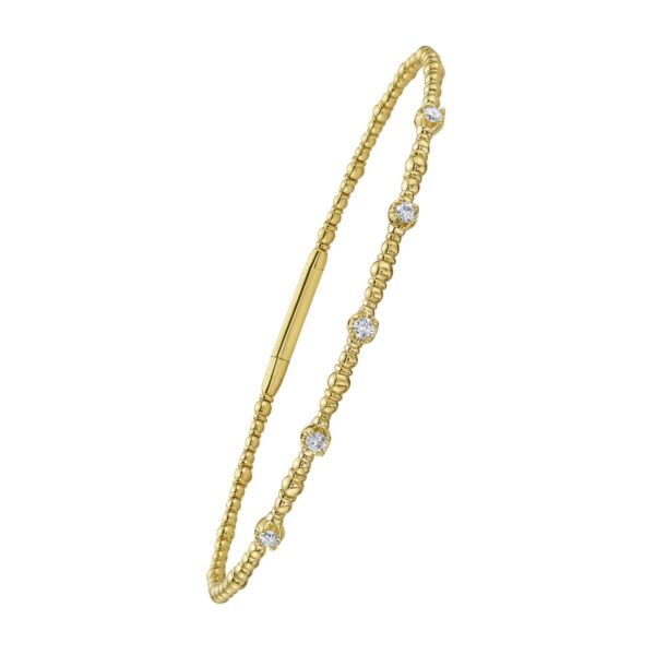 Classic 14K Yellow Gold Beaded Bracelet - Image 2