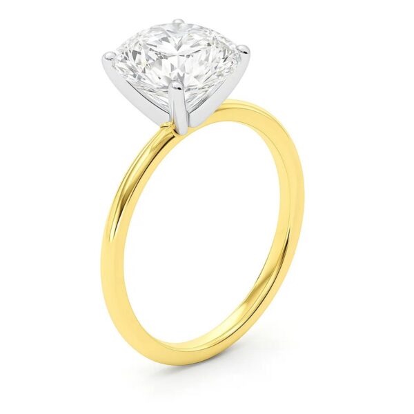 3 Carat Cushion Lab Grown IGI G/VS1 Diamond Solitaire Ring in 10K Yellow Gold - Image 3