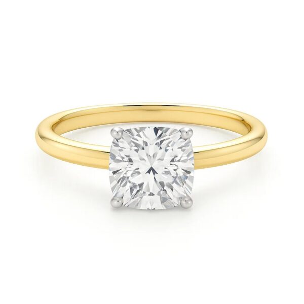 3 Carat Cushion Lab Grown IGI G/VS1 Diamond Solitaire Ring in 10K Yellow Gold - Image 4