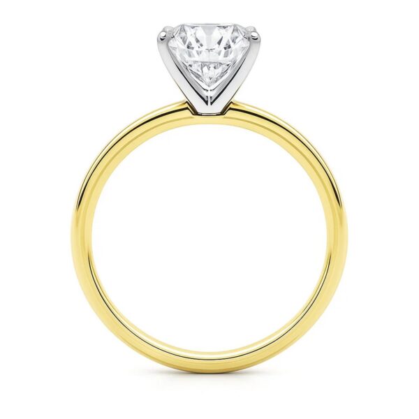3 Carat Cushion Lab Grown IGI G/VS1 Diamond Solitaire Ring in 10K Yellow Gold - Image 5