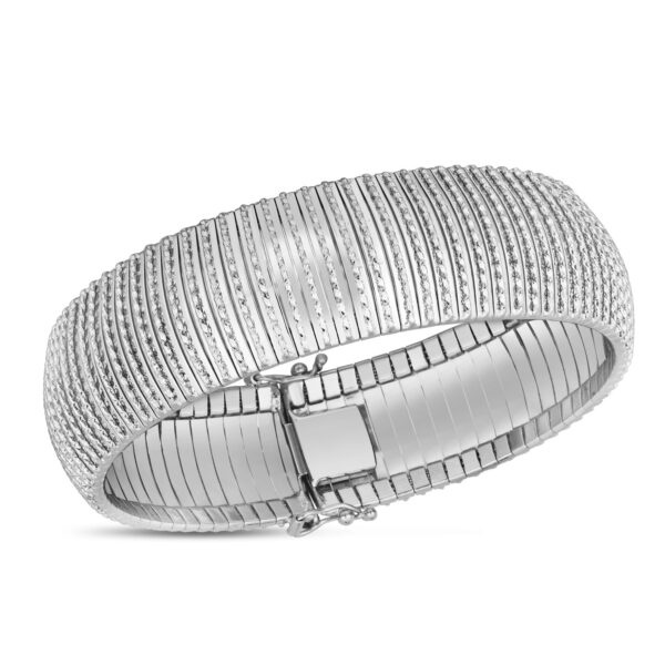 14k White Gold Bold Diamante Flex Bracelet (17.10 mm) - Image 2