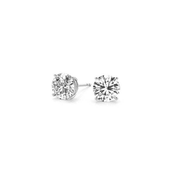2 cttw Certified IGI Lab Grown Round Diamond Stud Earrings 14k White Gold(G/VS2) - Image 3