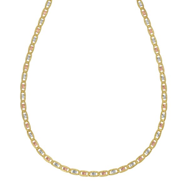 14K Tri Color Gold Pave Valentino Chain (3.50 mm) - Image 2