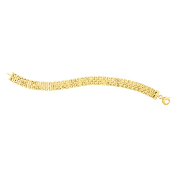 Panther Link Medium Bracelet in 14K Yellow Gold (9.60 mm) - Image 5