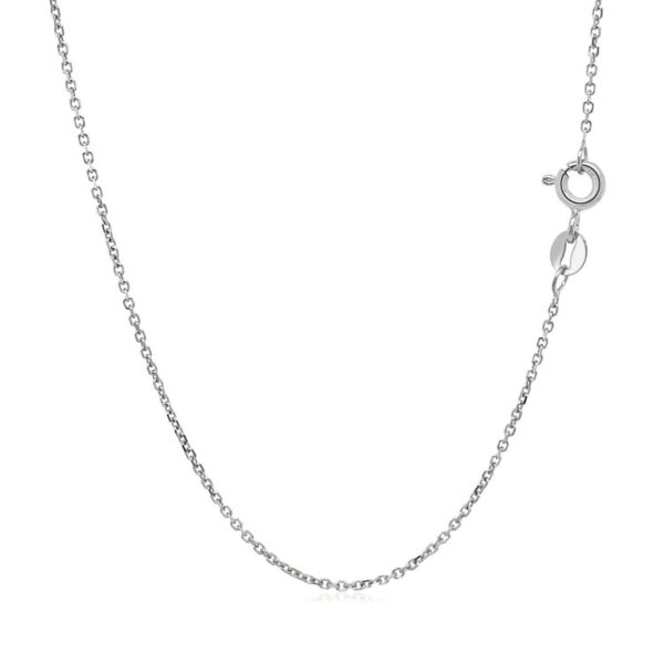 18k White Gold Diamond Cut Cable Link Chain (1.10 mm) - Image 4