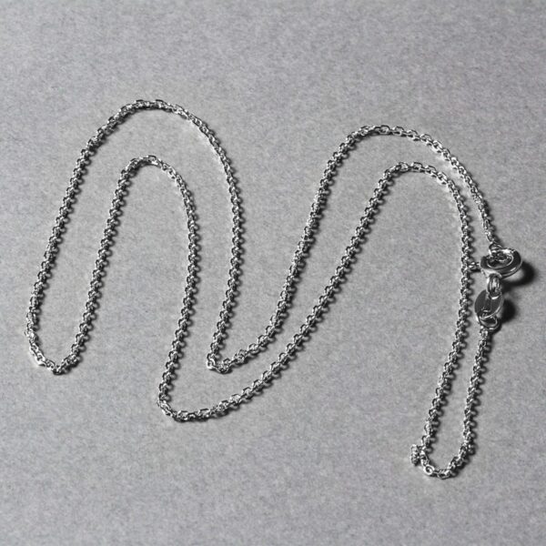 18k White Gold Diamond Cut Cable Link Chain (1.10 mm) - Image 6