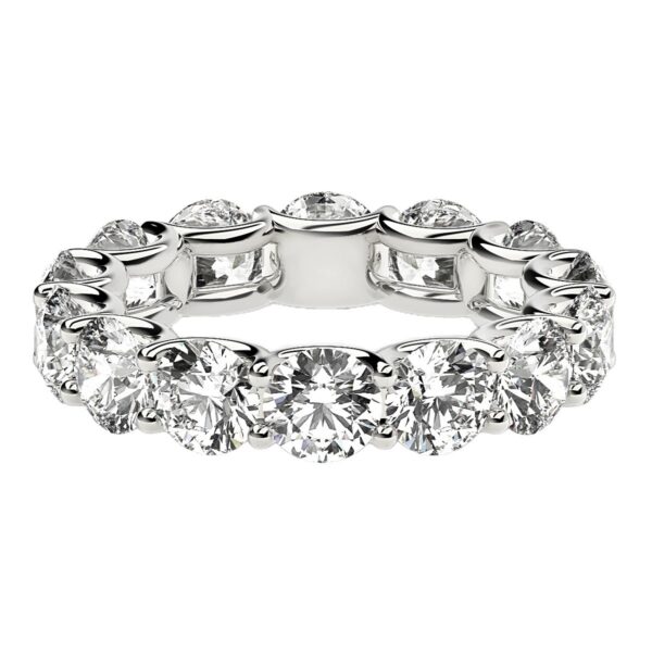 Round Cut Lab Grown Diamond Eternity Ring in 14k White Gold (6 cttw FG/VS2) - Image 2
