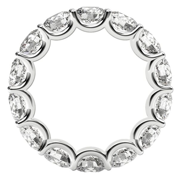 Round Cut Lab Grown Diamond Eternity Ring in 14k White Gold (6 cttw FG/VS2) - Image 3