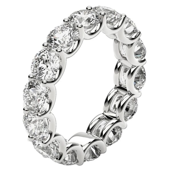 Round Cut Lab Grown Diamond Eternity Ring in 14k White Gold (6 cttw FG/VS2) - Image 4