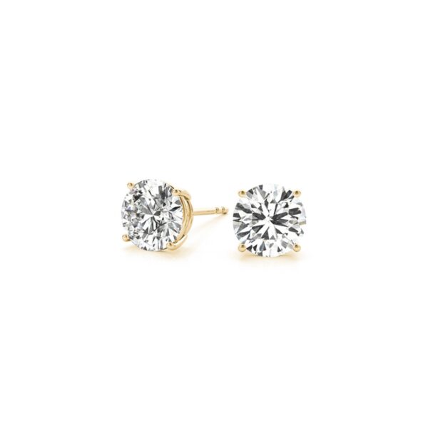 3 cttw Certified IGI Lab Grown Round Diamond Earrings 14k Yellow Gold (G/VS2) - Image 3