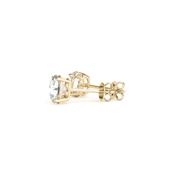 3 cttw Certified IGI Lab Grown Round Diamond Earrings 14k Yellow Gold (G/VS2) - Image 4