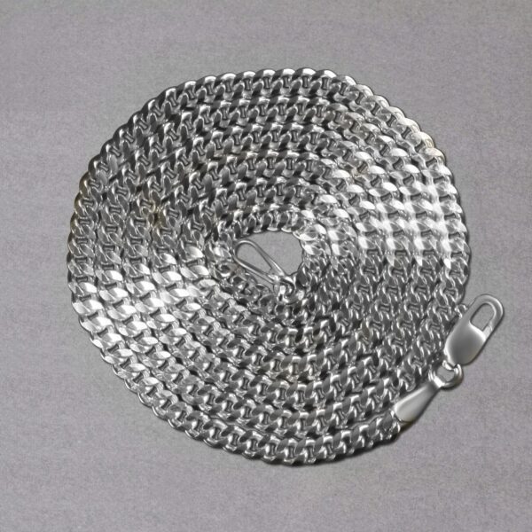 14K White Gold Gourmette Chain (2.80 mm) - Image 6