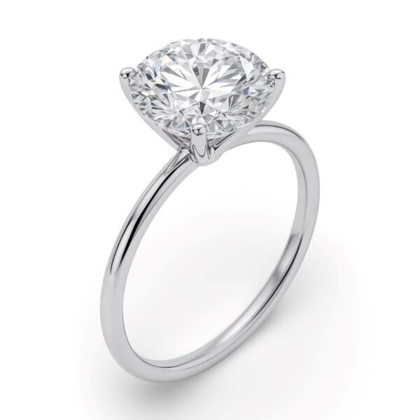 5 Carat Round Lab Grown IGI G/VS1 Diamond Solitaire Ring in 10K White Gold - Image 3