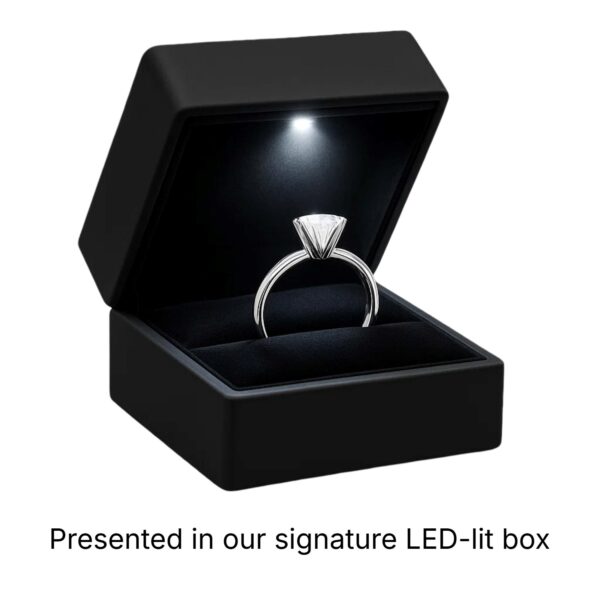 5 Carat Round Lab Grown IGI G/VS1 Diamond Solitaire Ring in 14K White Gold - Image 2
