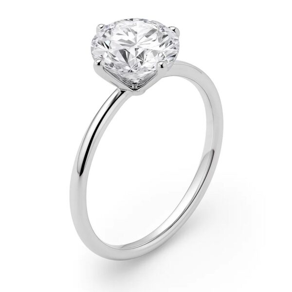 5 Carat Round Lab Grown IGI G/VS1 Diamond Solitaire Ring in 14K White Gold - Image 3