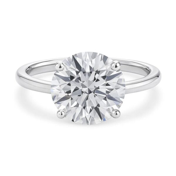 5 Carat Round Lab Grown IGI G/VS1 Diamond Solitaire Ring in 14K White Gold - Image 4