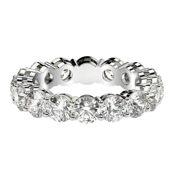 Round Cut Lab Grown Diamond Eternity Ring in 14k White Gold (4 cttw FG/VS2) - Image 2