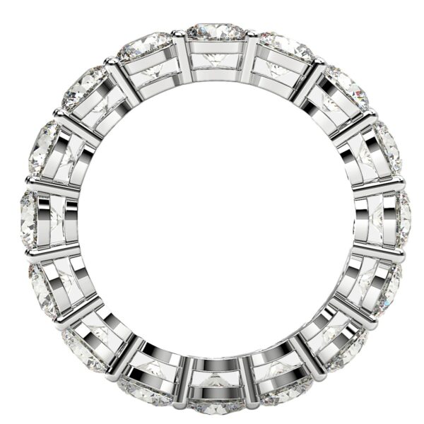 Round Cut Lab Grown Diamond Eternity Ring in 14k White Gold (4 cttw FG/VS2) - Image 3