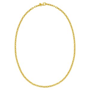 14K Yellow Gold Charm Link Cable Chain Necklace (3.30 mm)