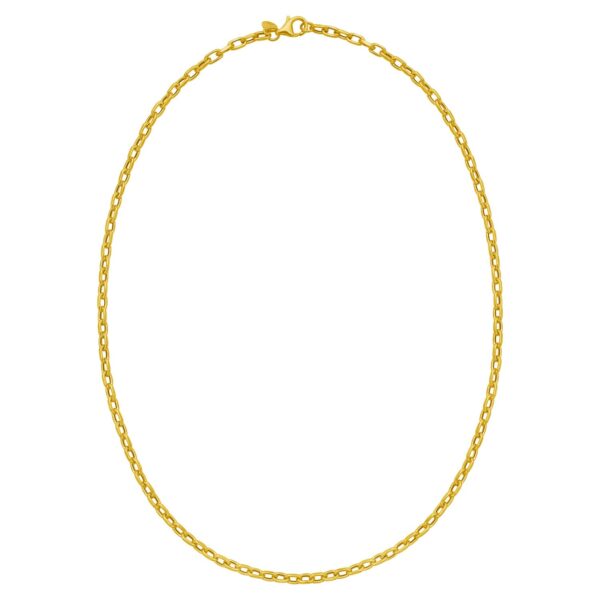 14K Yellow Gold Charm Link Cable Chain Necklace (3.30 mm)