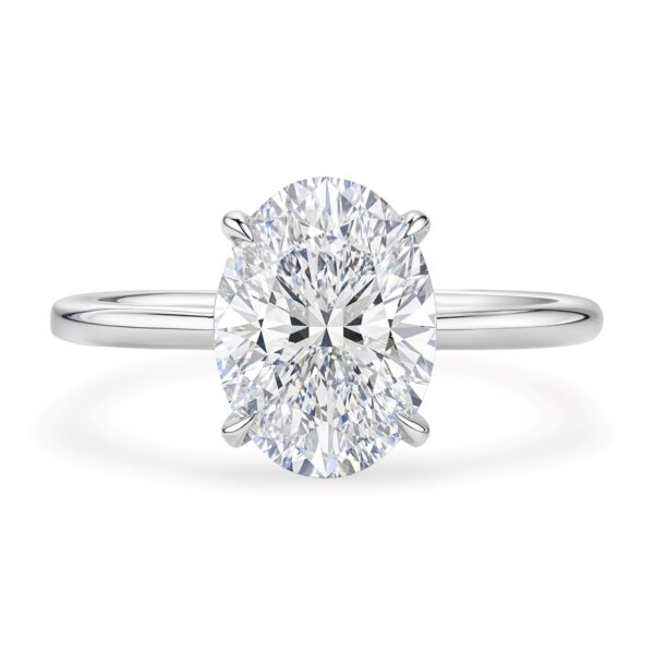 2 Carat Oval Lab Grown IGI G/VS1 Diamond Solitaire Ring in 14K White Gold - Image 4