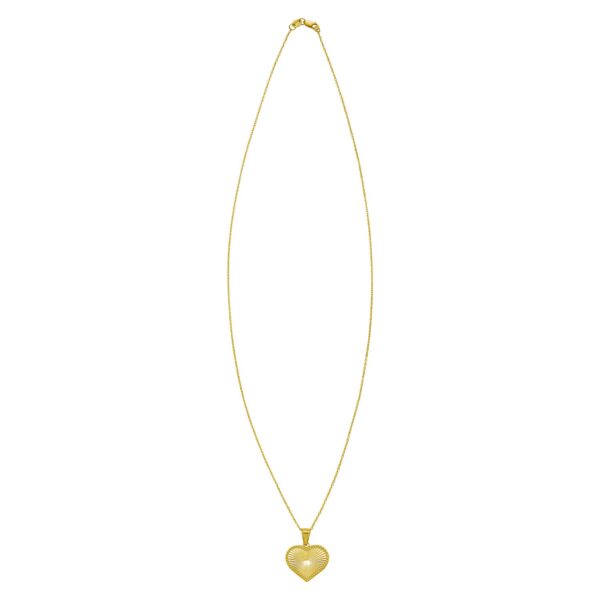 14K Yellow Gold Radiating Heart Necklace - Image 2