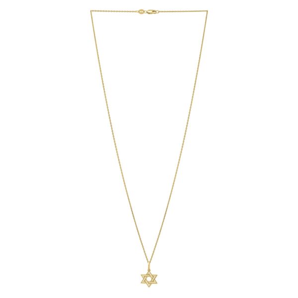 Star of David Necklace in 14K Yellow Gold - Image 3