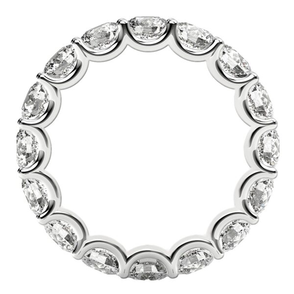 Round Cut Lab Grown Diamond Eternity Ring in 14k White Gold (4 cttw FG/VS2) - Image 3