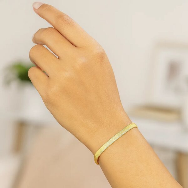 Imperial Herringbone Bracelet in 10k Yellow Gold  (5.00 mm) - Image 2