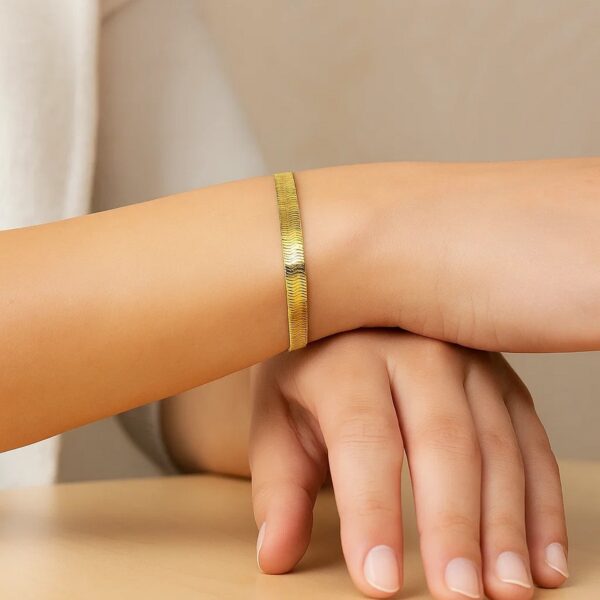 Imperial Herringbone Bracelet in 10k Yellow Gold  (5.00 mm) - Image 3