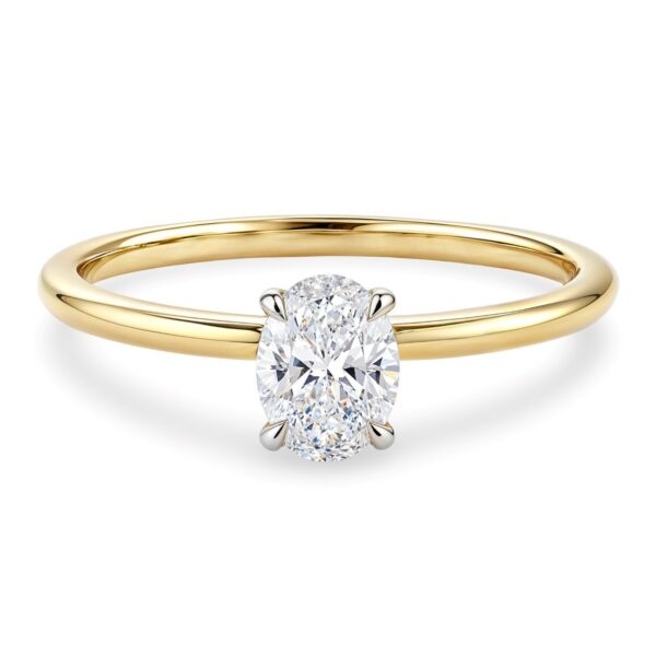 1 Carat Oval Lab Grown IGI G/VS1 Diamond Solitaire Ring in 14K Yellow Gold - Image 4