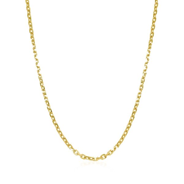 18k Yellow Gold Diamond Cut Cable Link Chain (1.90 mm) - Image 2