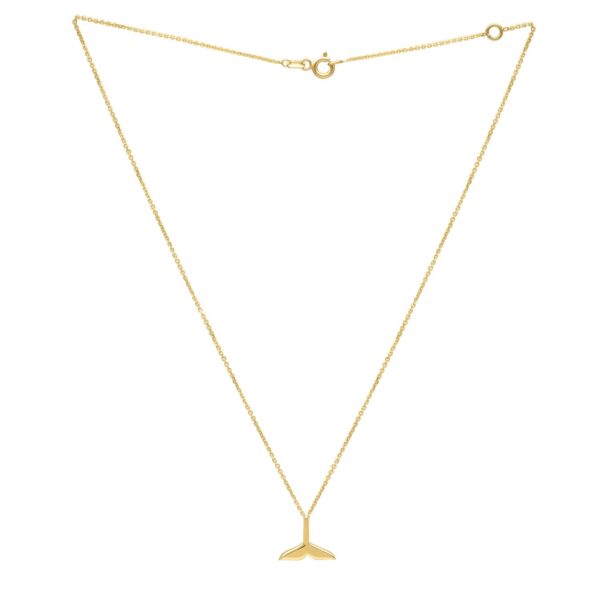 Whale Tail Necklace in 14K Yellow Gold - Image 2