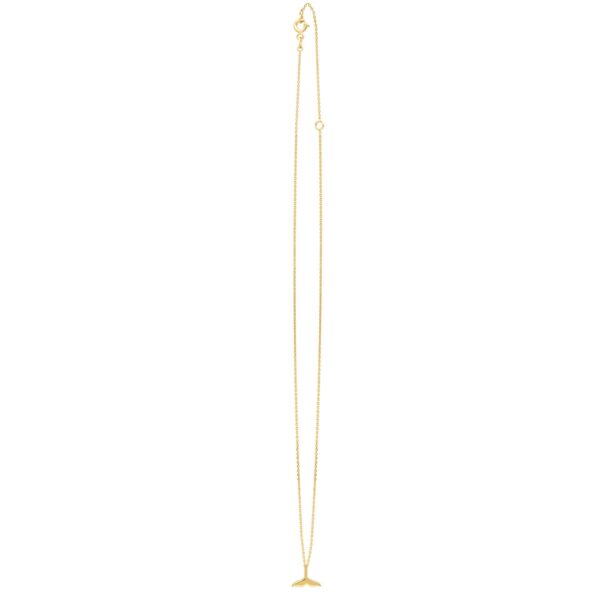 Whale Tail Necklace in 14K Yellow Gold - Image 3