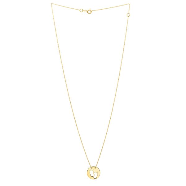 Baby Footprints Necklace in 10K Yellow Gold - Image 2