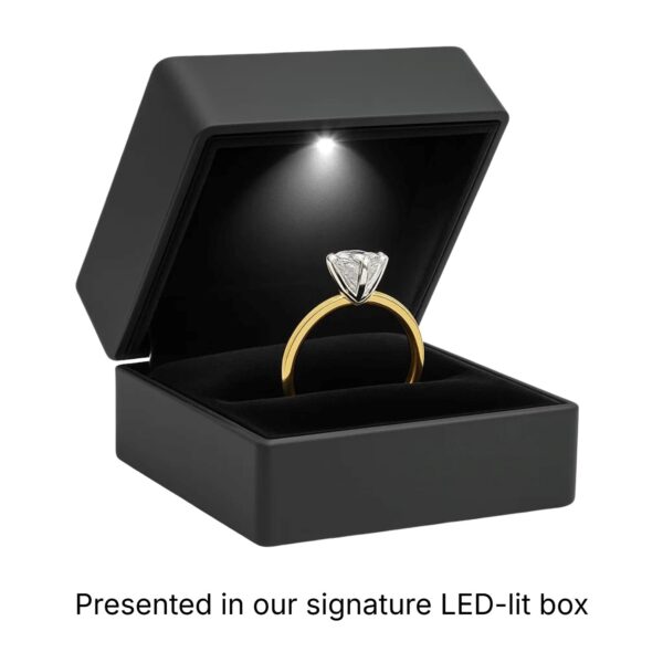 5 Carat Round Lab Grown IGI G/VS1 Diamond Solitaire Ring in 14K Yellow Gold - Image 2