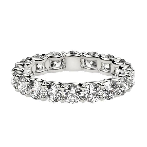 Round Cut Lab Grown Diamond Eternity Ring in 14k White Gold (2 cttw FG/VS2) - Image 2