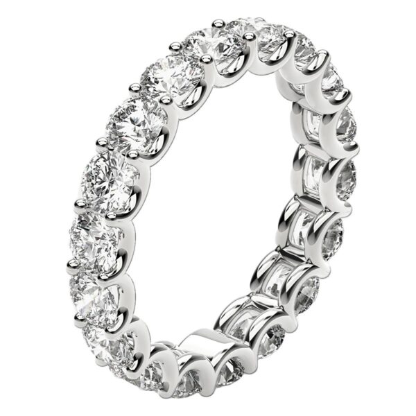 Round Cut Lab Grown Diamond Eternity Ring in 14k White Gold (2 cttw FG/VS2) - Image 4