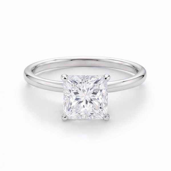 1.50Ct Princess Lab Grown IGI G/VS1 Diamond Ring in 10K White Gold - Image 4