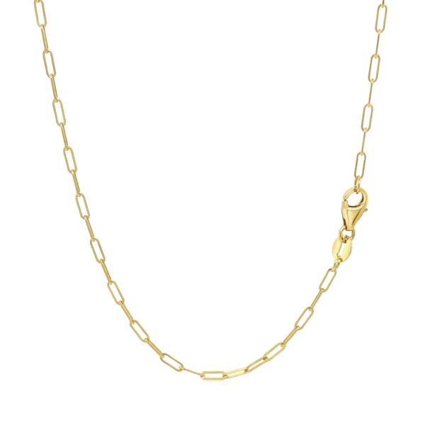 18K Yellow Gold Fine Paperclip Chain (1.50 mm) - Image 3