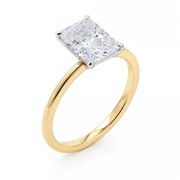 2 Carat Radiant Lab Grown IGI G/VS1 Diamond Solitaire Ring in 14K Yellow Gold - Image 3
