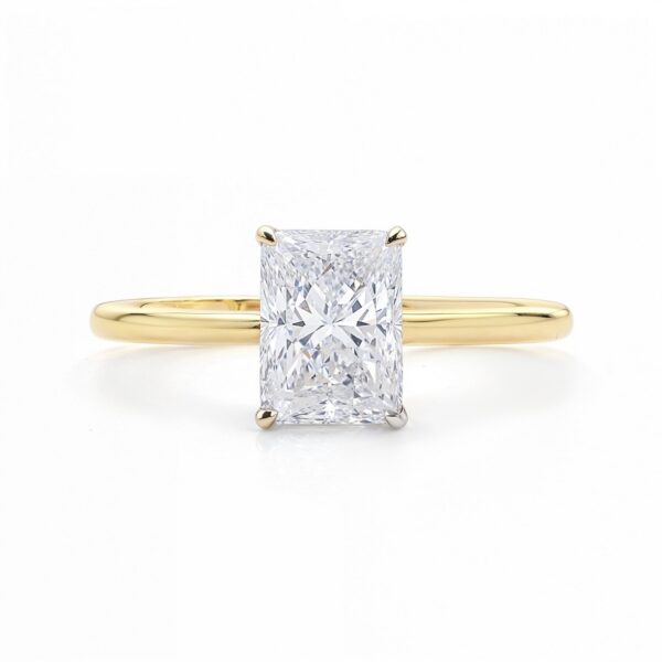 2 Carat Radiant Lab Grown IGI G/VS1 Diamond Solitaire Ring in 14K Yellow Gold - Image 4